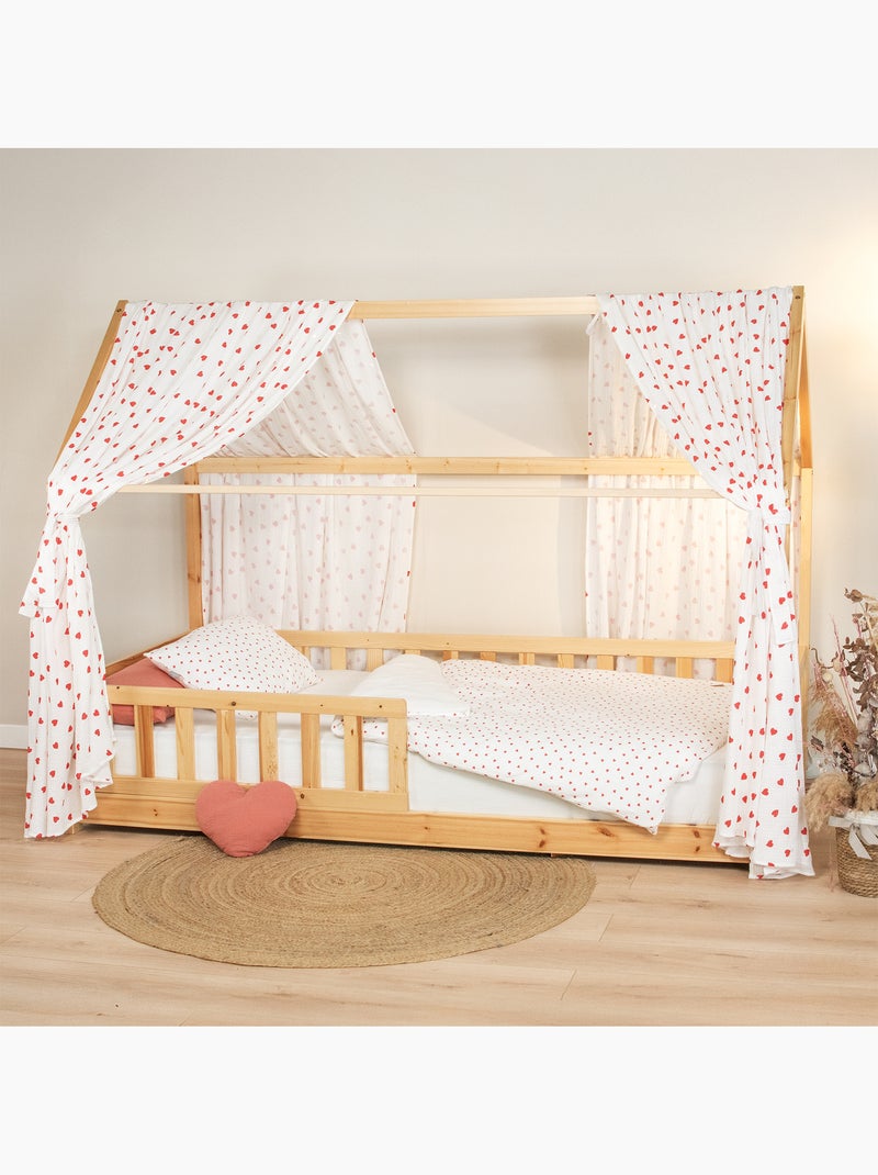 SEVIRA KIDS | Housse de couette réversible en gaze de coton Lovio Rouge - Kiabi