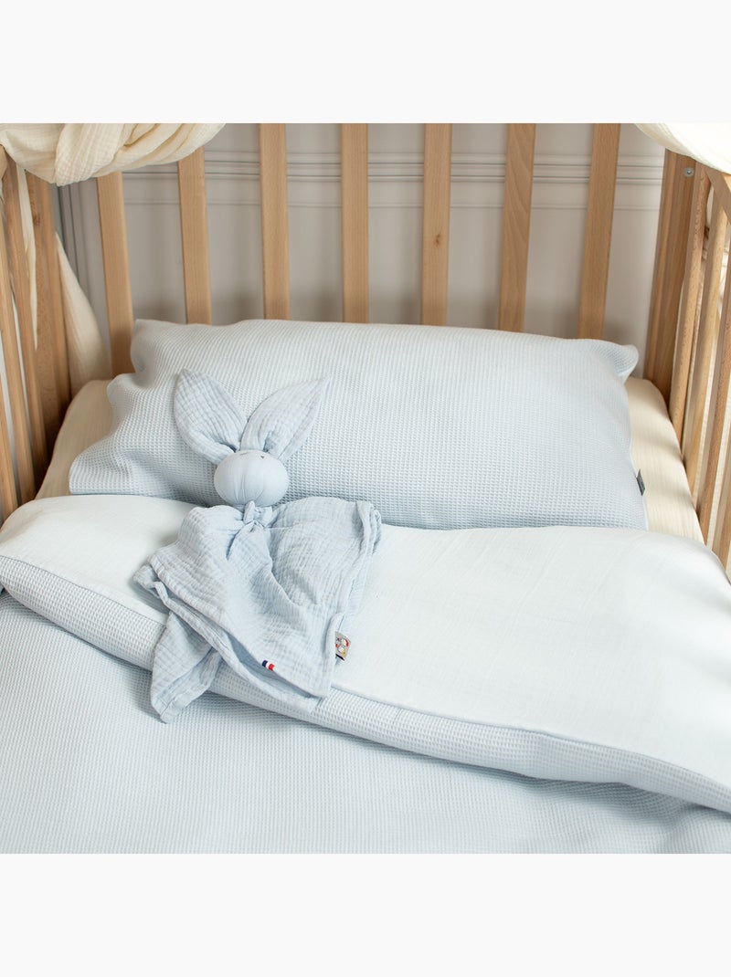 SEVIRA KIDS | Housse de couette réversible gaze de coton & nid d'abeille Bleu - Kiabi
