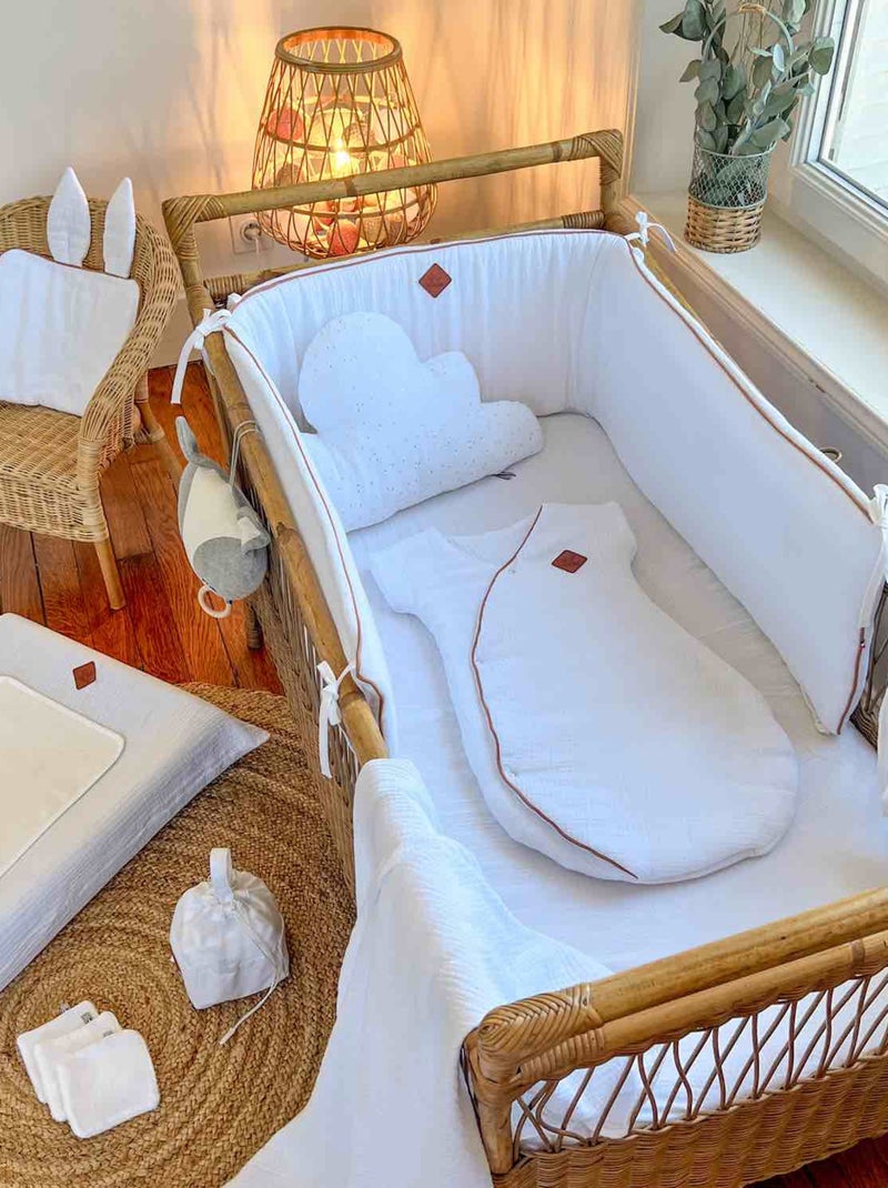 SEVIRA KIDS | Housse de matelas à langer en gaze de coton Jeanne Blanc - Kiabi