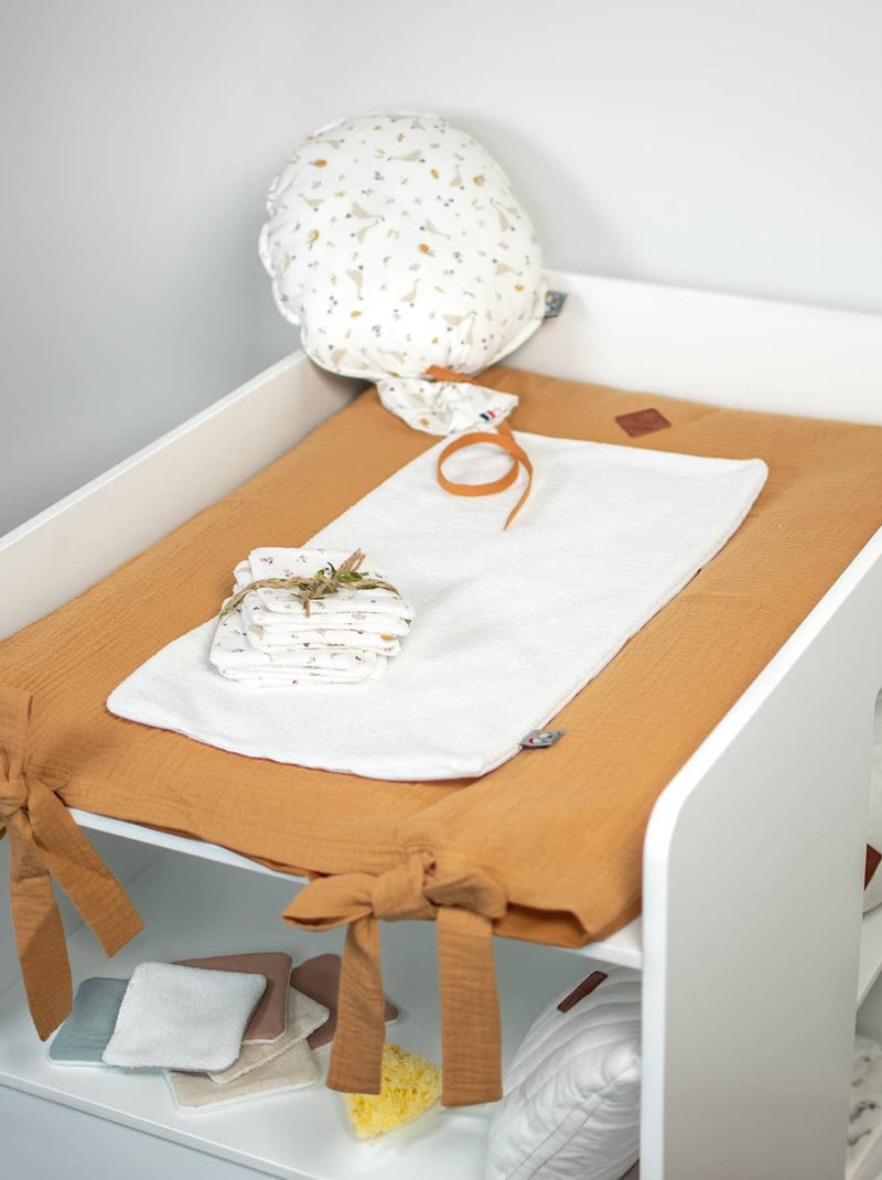 SEVIRA KIDS | Housse de matelas à langer en gaze de coton Jeanne Marron clair - Kiabi