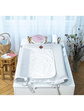 SEVIRA KIDS | Housse de matelas à langer en gaze de coton Jeanne