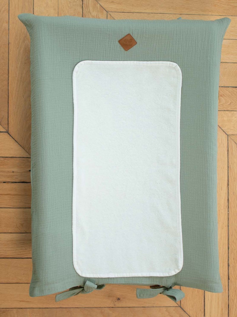 SEVIRA KIDS | Housse de matelas à langer en gaze de coton Jeanne Vert d'eau - Kiabi