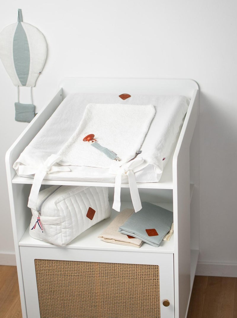SEVIRA KIDS | Housse de matelas à langer en Lin Lavé SEVIRA KIDS Ecru - Kiabi