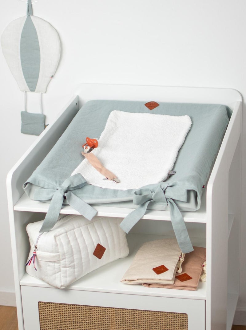 SEVIRA KIDS | Housse de matelas à langer en Lin Lavé Vert - Kiabi