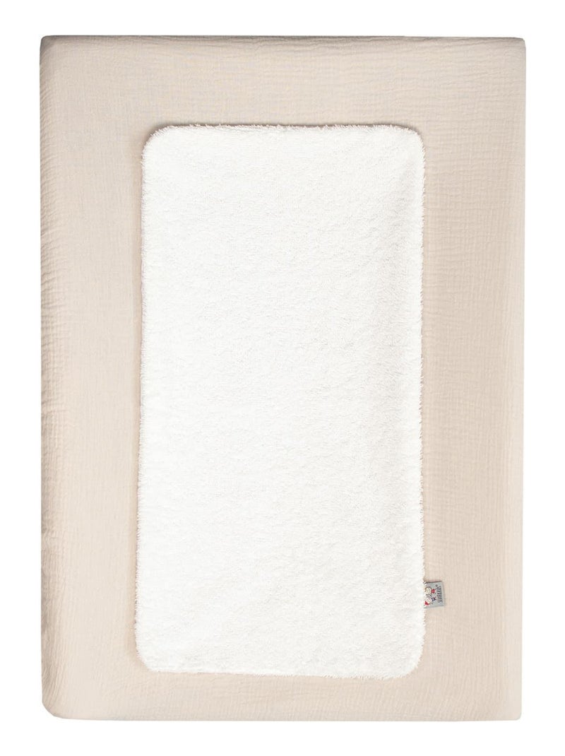 SEVIRA KIDS | Housse de matelas à langer + éponge bambou Jeanne Beige - Kiabi