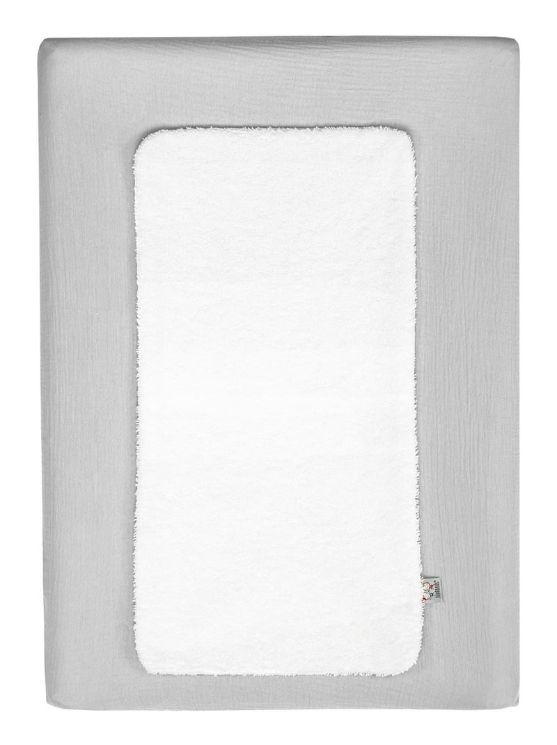 SEVIRA KIDS | Housse de matelas à langer + éponge bambou Jeanne Gris - Kiabi