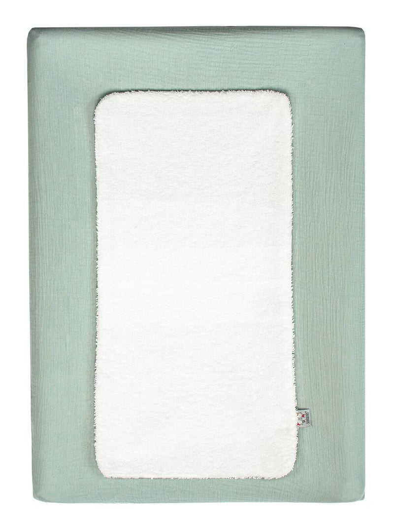 SEVIRA KIDS | Housse de matelas à langer + éponge bambou Jeanne Vert d'eau - Kiabi