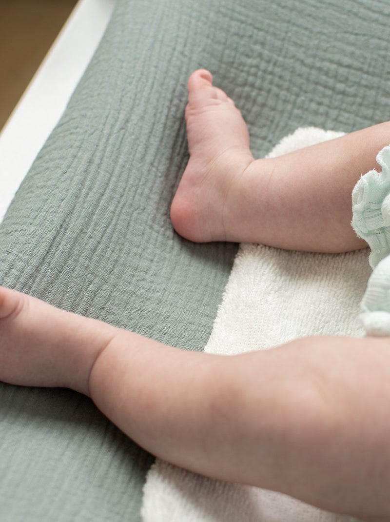 SEVIRA KIDS | Housse de matelas à langer + éponge bambou Jeanne Vert d'eau - Kiabi