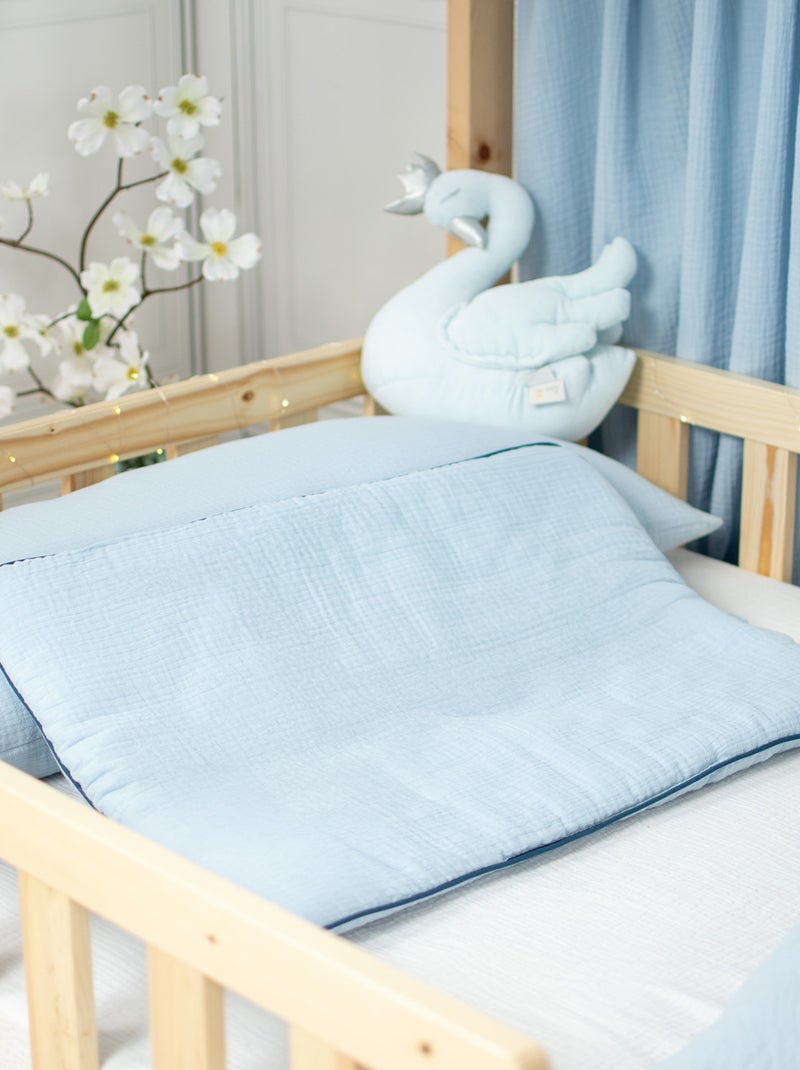 SEVIRA KIDS | Housse pour traversin plat en gaze de coton Jeanne Bleu - Kiabi