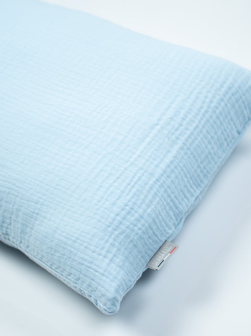 SEVIRA KIDS | Housse pour traversin plat en gaze de coton Jeanne Bleu - Kiabi