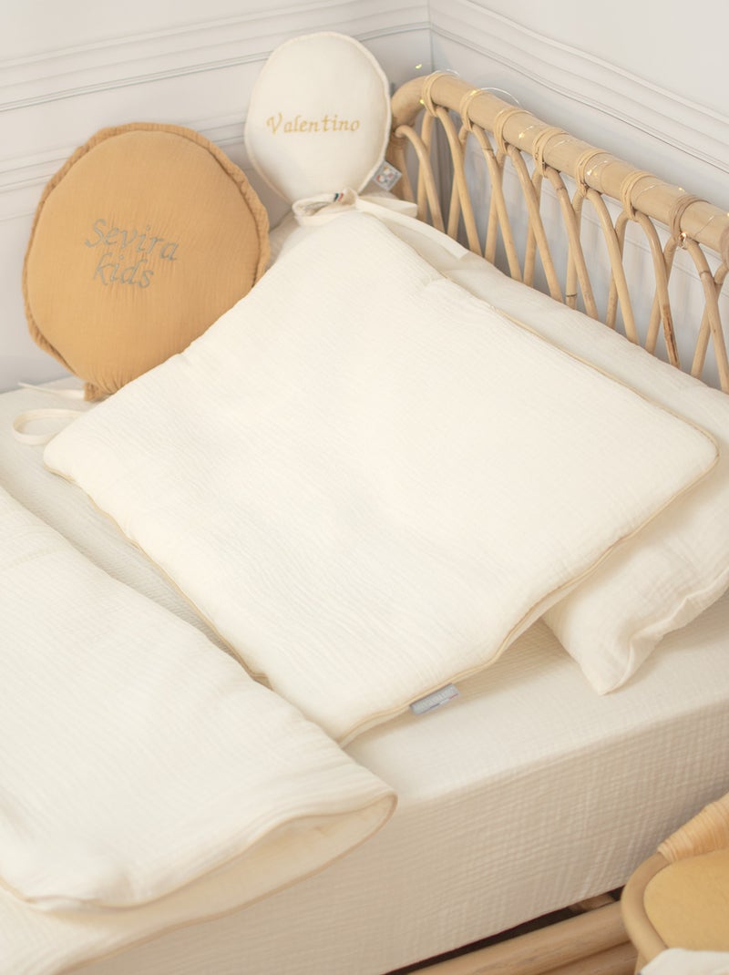 SEVIRA KIDS | Housse pour traversin plat en gaze de coton Jeanne Ecru - Kiabi