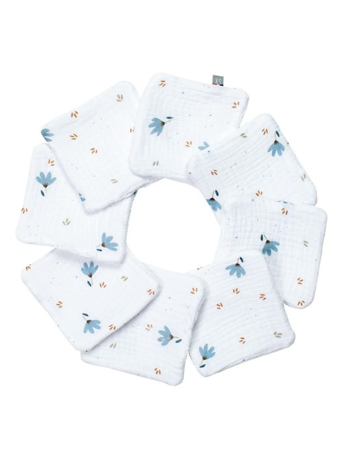 SEVIRA KIDS | Lingettes bébé lavables 8 pièces Bleuet - Kiabi