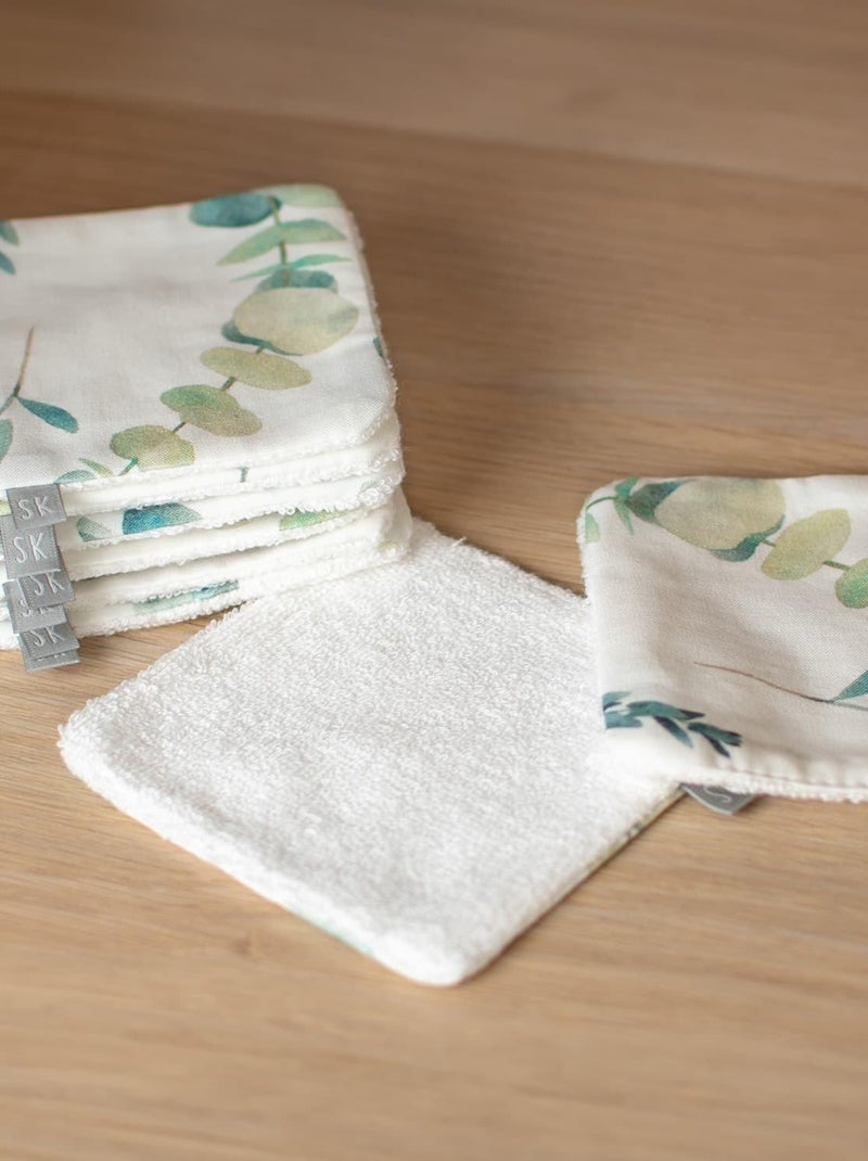 SEVIRA KIDS | Lingettes bébé lavables 8 pièces Eucalyptus Blanc - Kiabi