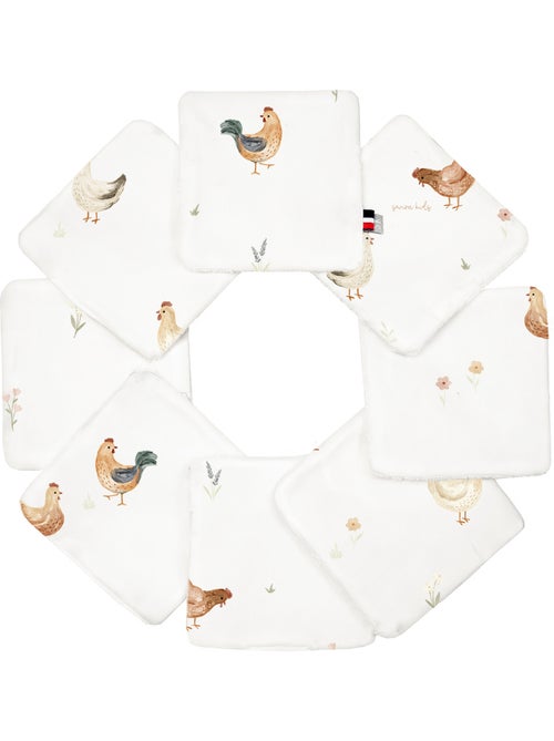 SEVIRA KIDS | Lingettes bébé lavables 8 pièces GALLINA - Kiabi
