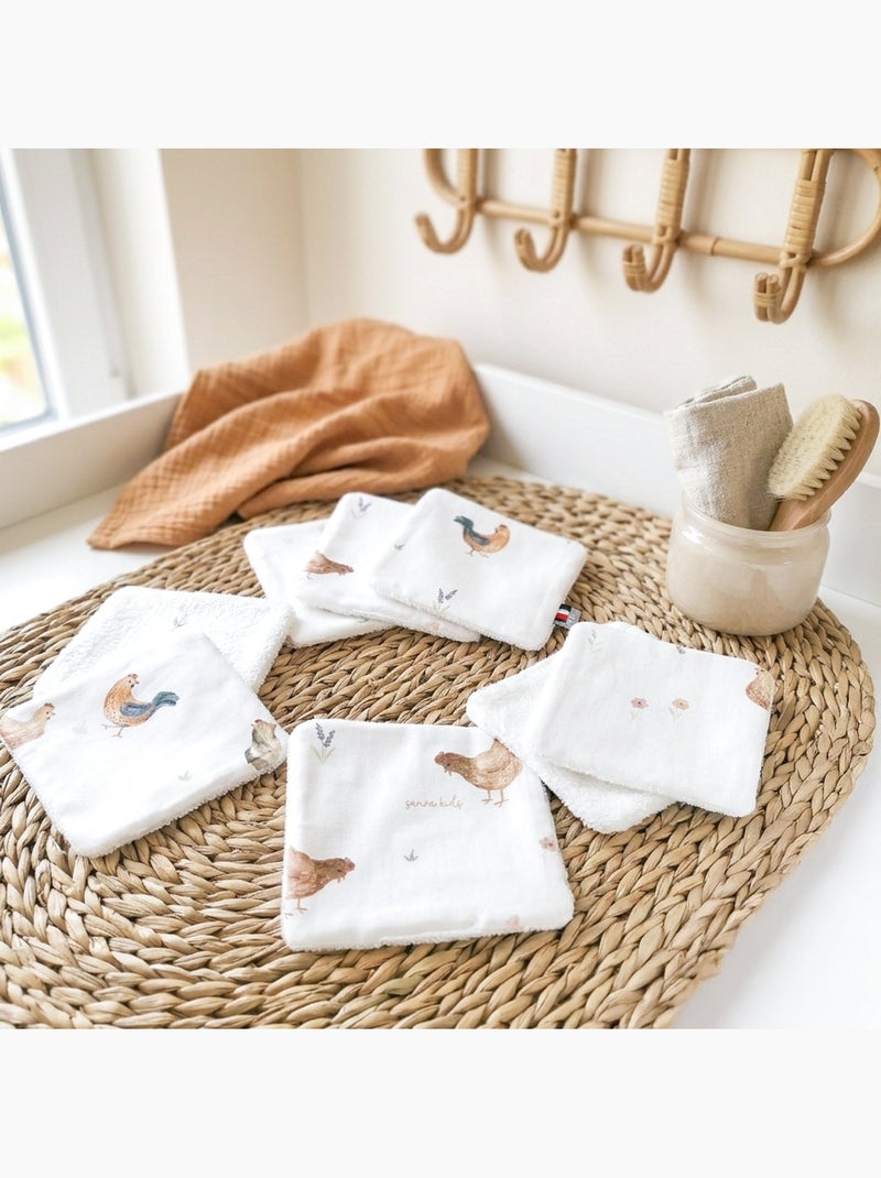 SEVIRA KIDS | Lingettes bébé lavables 8 pièces GALLINA Ecru - Kiabi