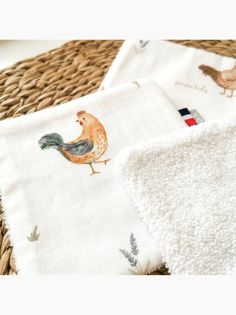 SEVIRA KIDS | Lingettes bébé lavables 8 pièces GALLINA Ecru - Kiabi