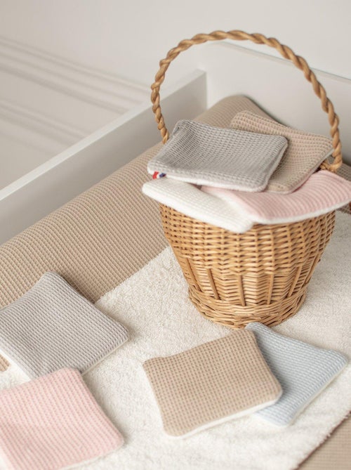 SEVIRA KIDS | Lingettes bébé lavables 8 pièces Nid d'abeille & bambou - Kiabi