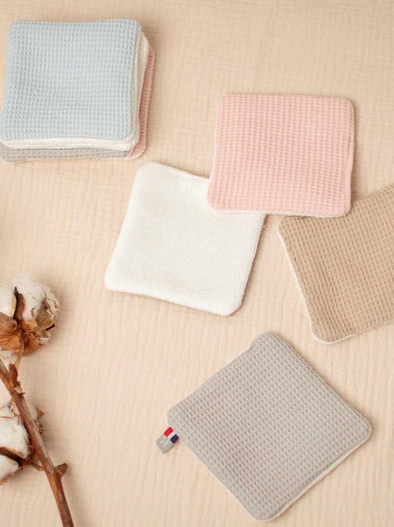 SEVIRA KIDS | Lingettes bébé lavables 8 pièces Nid d'abeille & bambou Multicolore - Kiabi