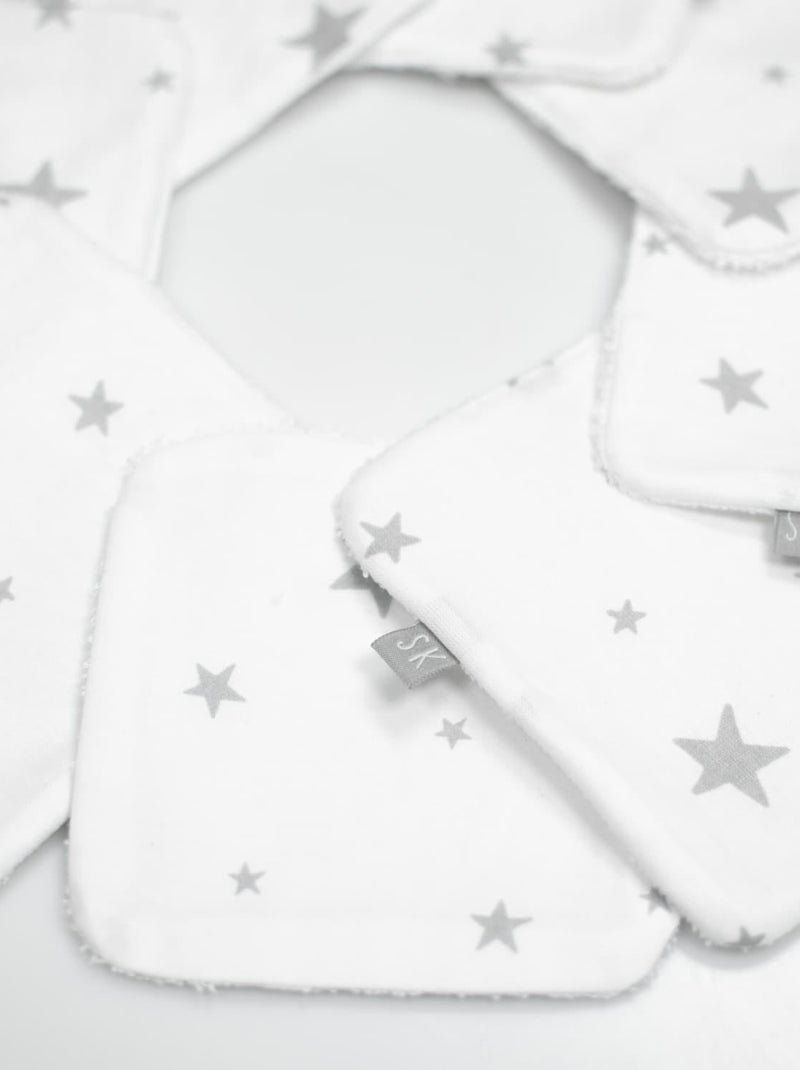 SEVIRA KIDS | Lingettes bébé lavables en 100% coton 8 pièces STELLA Blanc - Kiabi