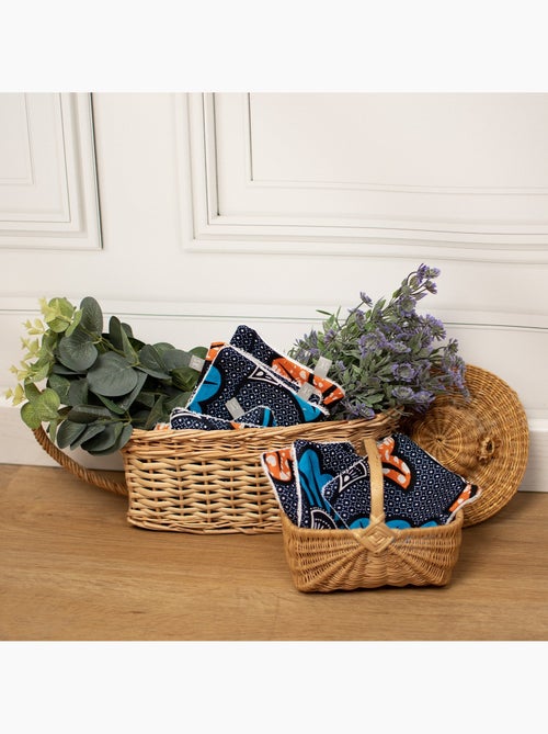 Sevira kids | lingettes lavables 8 pièces wax fleurs de mariage - Kiabi