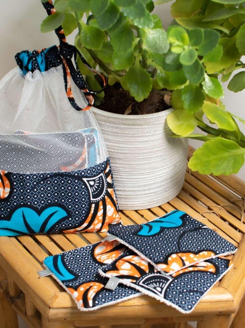 SEVIRA KIDS | Lingettes lavables 8 pièces Wax Fleurs de mariage - Kiabi