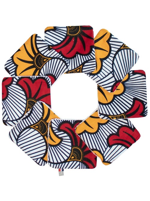 SEVIRA KIDS | Lingettes lavables 8 pièces Wax Fleurs de mariage - Kiabi