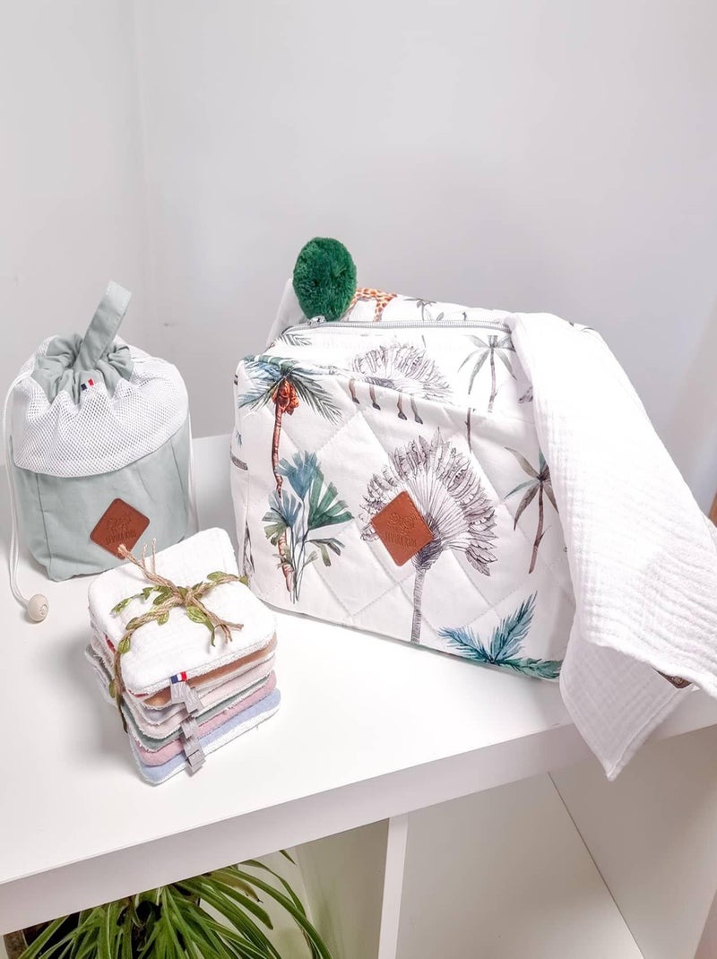 SEVIRA KIDS | Lingettes lavables en bambou 8 pièces Safari Blanc - Kiabi