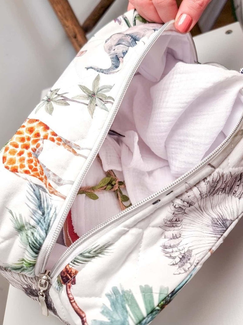 SEVIRA KIDS | Lingettes lavables en bambou 8 pièces Safari Blanc - Kiabi