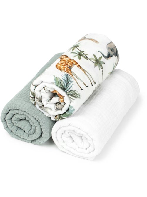 SEVIRA KIDS | Lot de 3 Draps housses couffin en coton Safari - Kiabi