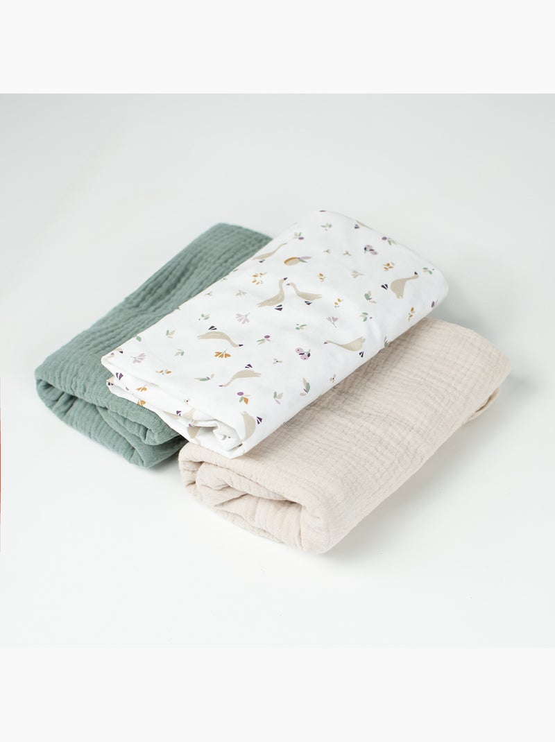 SEVIRA KIDS | Lot de 3 Draps housses couffin en coton Sidonia Beige - Kiabi