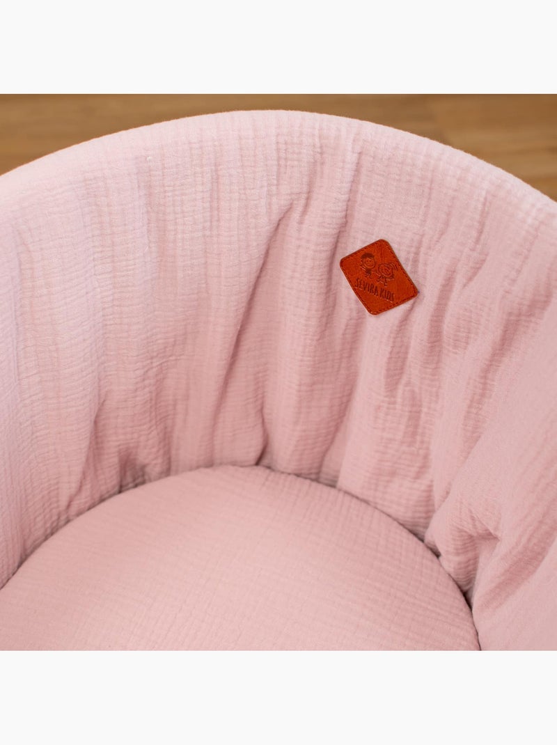 SEVIRA KIDS | Lot de 3 Draps housses couffin en gaze de coton Pastel Rose - Kiabi