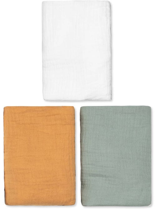SEVIRA KIDS | Lot de 3 Draps housses couffin en gaze de coton Tendance - Kiabi