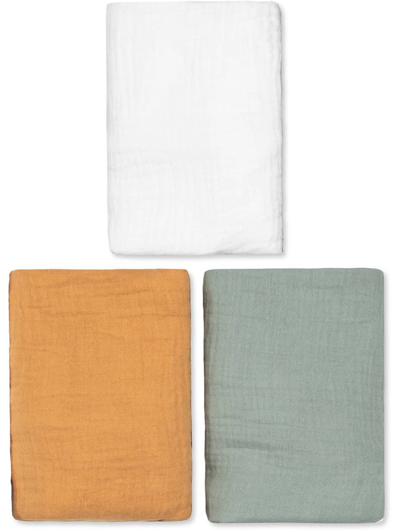 SEVIRA KIDS | Lot de 3 Draps housses couffin en gaze de coton Tendance Multicolore - Kiabi