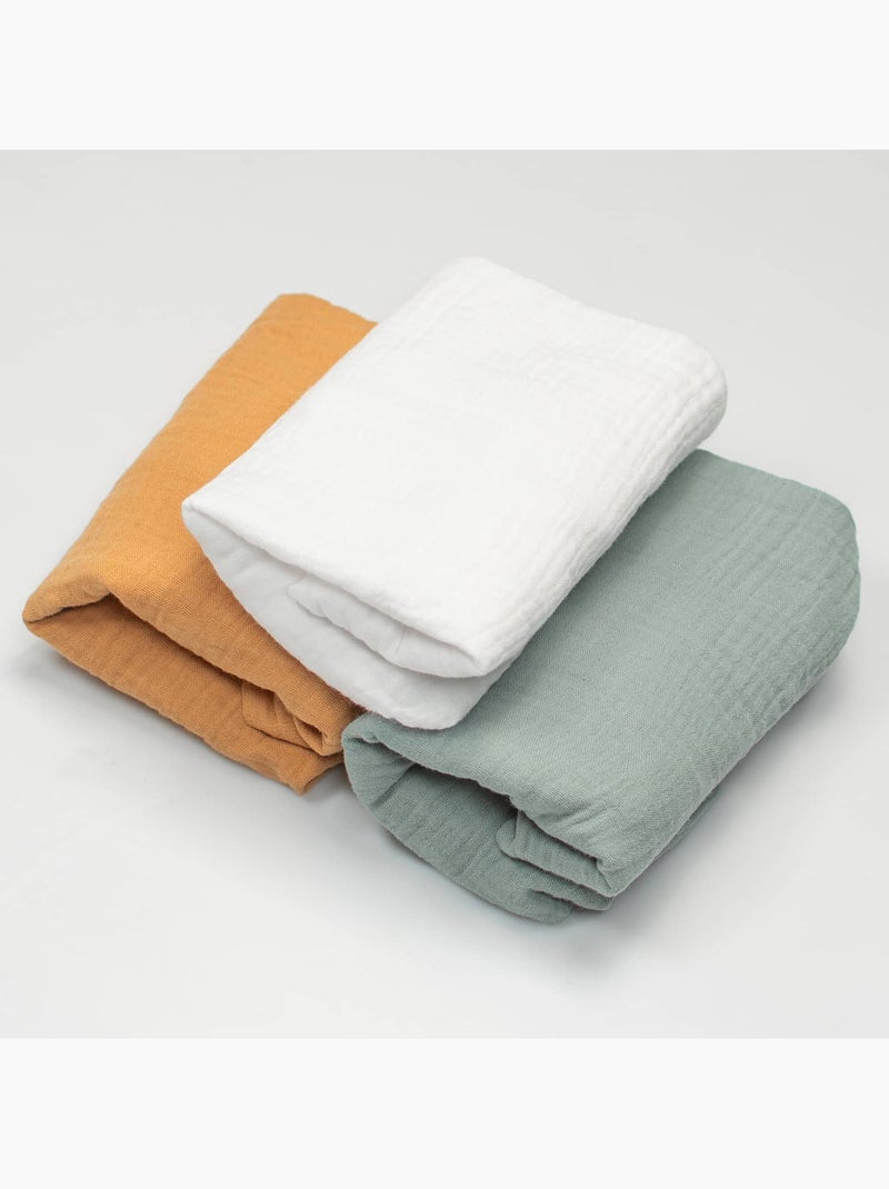 SEVIRA KIDS | Lot de 3 Draps housses couffin en gaze de coton Tendance Multicolore - Kiabi