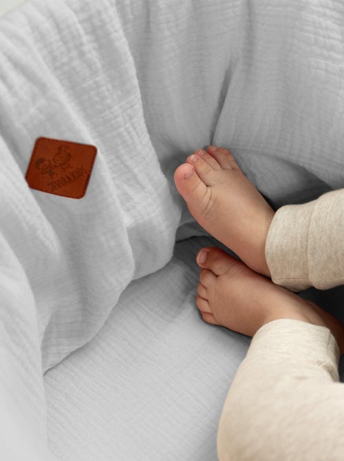 SEVIRA KIDS | Lot de 3 Draps housses couffin en gaze de coton Uni - Kiabi