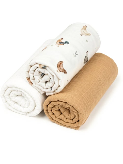 SEVIRA KIDS | Lot de 3 draps housses couffin panier moïse coton Gallina - Kiabi