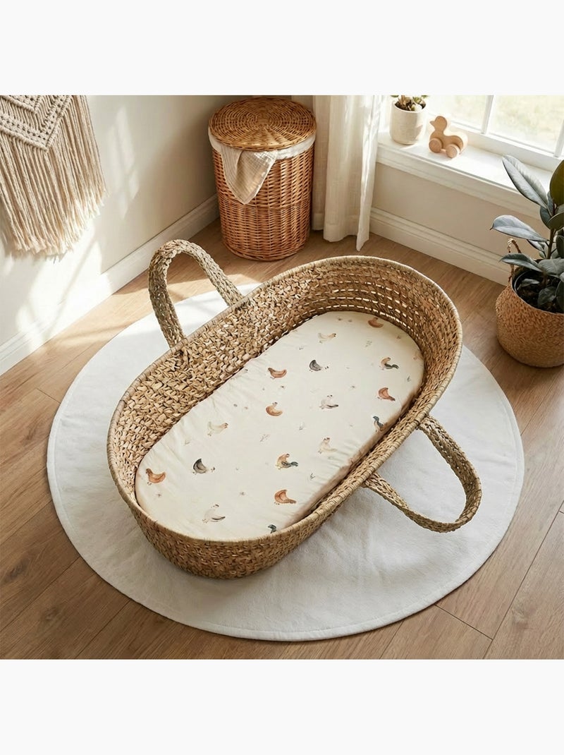 SEVIRA KIDS | Lot de 3 draps housses couffin panier moïse coton Gallina Ecru - Kiabi