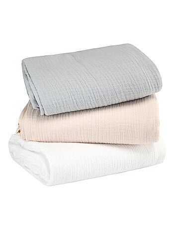 SEVIRA KIDS | Lot de 3 maxi langes en gaze de coton