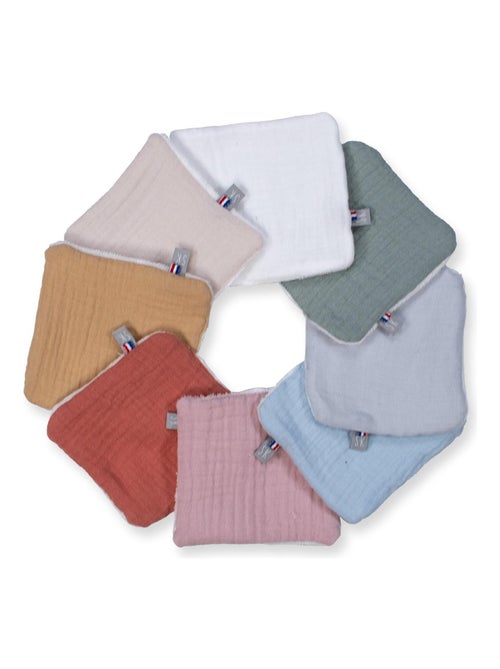 SEVIRA KIDS | Lot de 8 lingettes lavables bambou et gaze de coton Jeanne - Kiabi