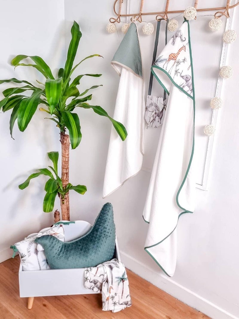 SEVIRA KIDS | Ma première cape de bain en bambou Safari Blanc - Kiabi