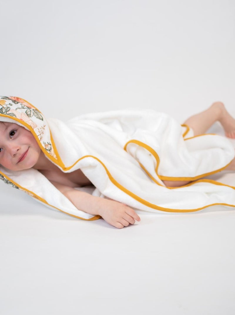 SEVIRA KIDS | Ma première cape de bain en coton et bambou Néo Vintage Blanc - Kiabi
