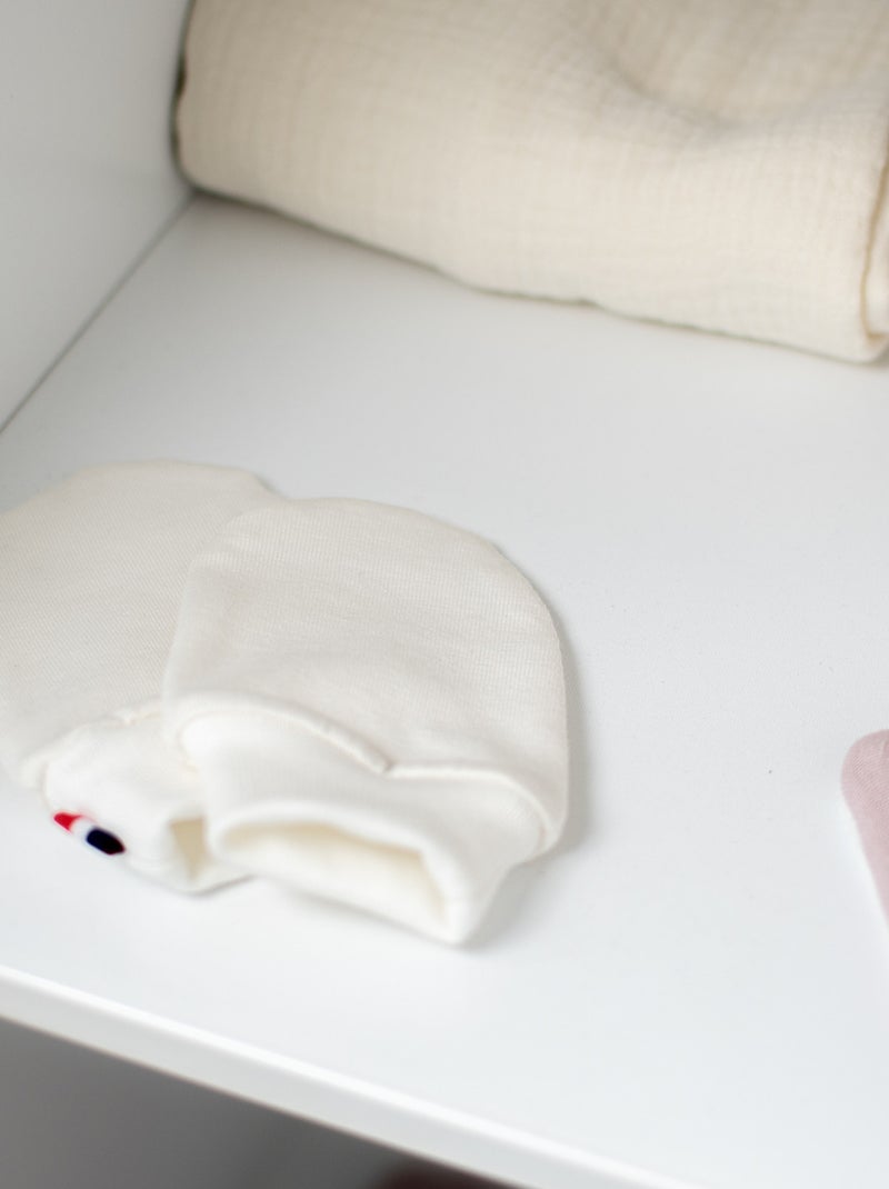 SEVIRA KIDS | Moufles naissance en coton gants bébé anti griffures Ecru - Kiabi