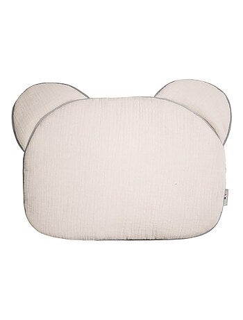 SEVIRA KIDS | Oreiller bébé plat ourson en gaze de coton Jeanne