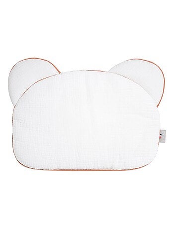 SEVIRA KIDS | Oreiller bébé plat ourson en gaze de coton Jeanne