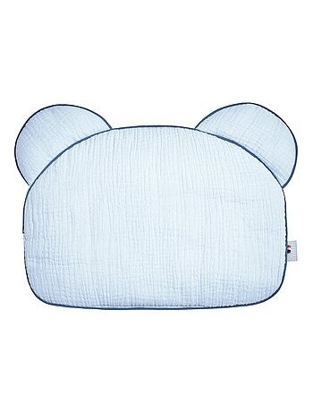 SEVIRA KIDS | Oreiller bébé plat ourson en gaze de coton Jeanne