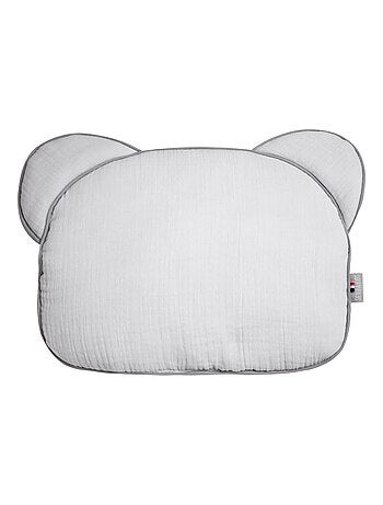 SEVIRA KIDS | Oreiller bébé plat ourson en gaze de coton Jeanne