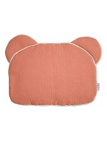 SEVIRA KIDS | Oreiller bébé plat ourson en gaze de coton Jeanne