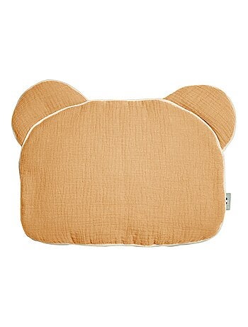 SEVIRA KIDS | Oreiller bébé plat ourson en gaze de coton Jeanne