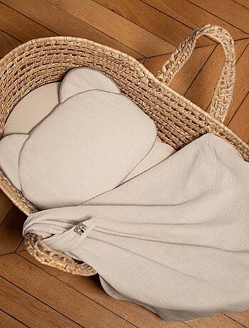 SEVIRA KIDS | Oreiller bébé plat ourson en gaze de coton Jeanne