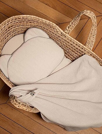 SEVIRA KIDS | Oreiller bébé plat ourson en gaze de coton Jeanne